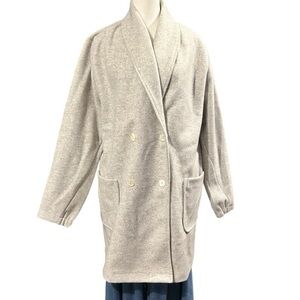 NEW Pure Jill J Jill Double Breasted Shawl Collar Pea Coat Lt Gray Size Medium